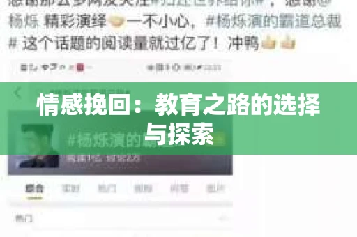情感挽回：教育之路的选择与探索