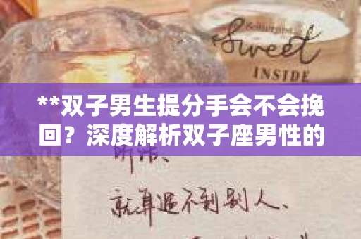 **双子男生提分手会不会挽回？深度解析双子座男性的情感决策**