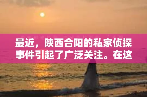 最近，陕西合阳的私家侦探事件引起了广泛关注。在这个信息爆炸的时代，隐私保护显得尤为重要。今天，我们就来聊聊这个事件，看看它背后的一些故事。