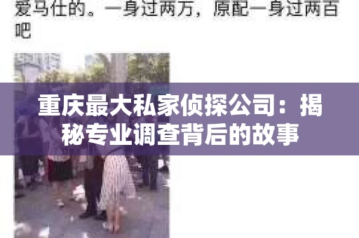 重庆最大私家侦探公司：揭秘专业调查背后的故事