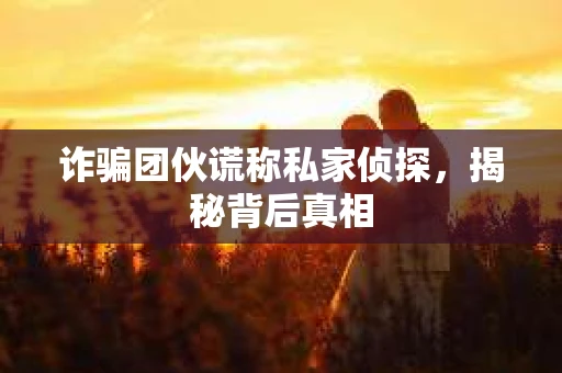 诈骗团伙谎称私家侦探，揭秘背后真相