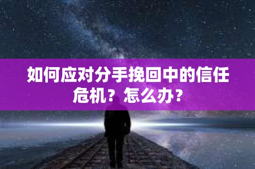 如何应对分手挽回中的信任危机？怎么办？