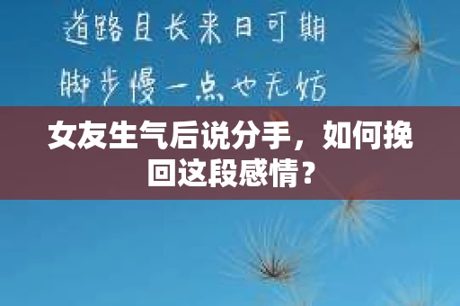女友生气后说分手，如何挽回这段感情？