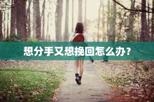 想分手又想挽回怎么办？